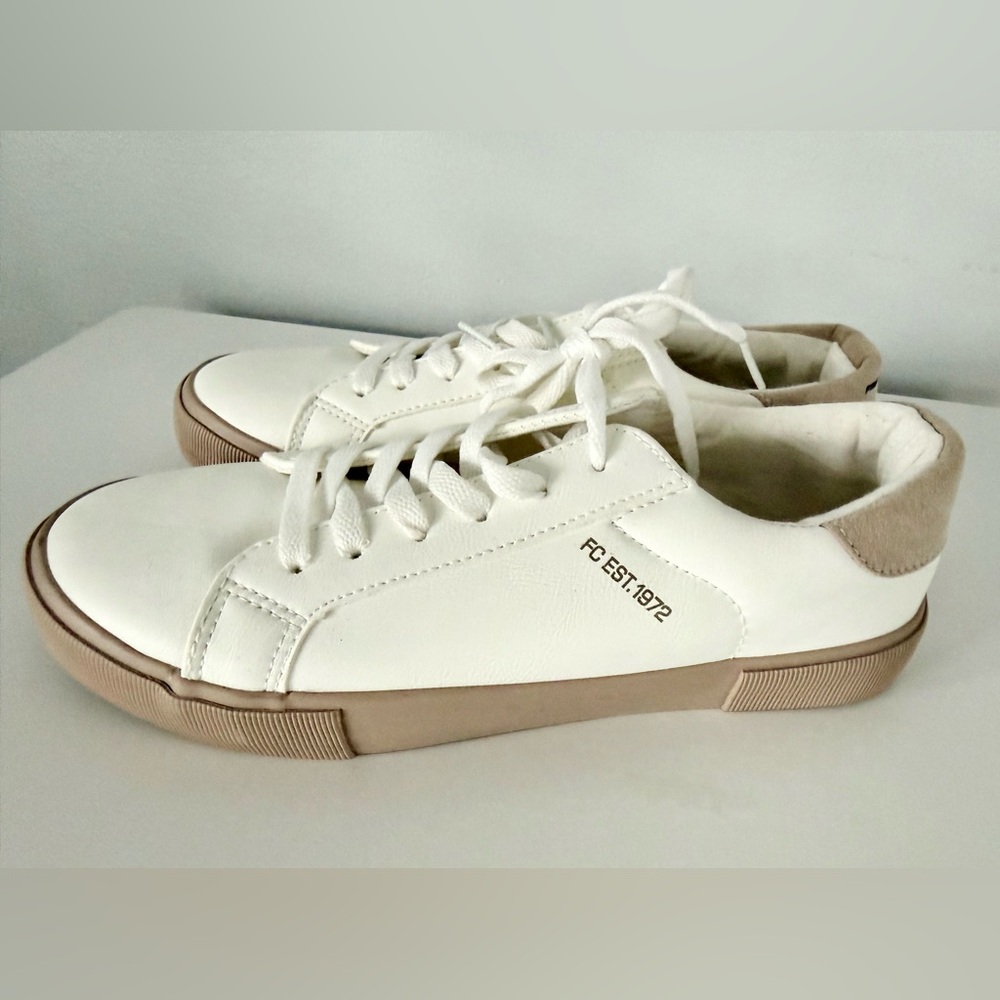 White and Tan Sneakers